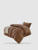 housse de couette coton lavé 200x230 - Marron