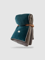 housse de couette polaire 180x220 - Bleu/gris