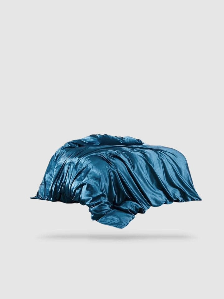 housse de couette satin de coton 150x200 - Bleu