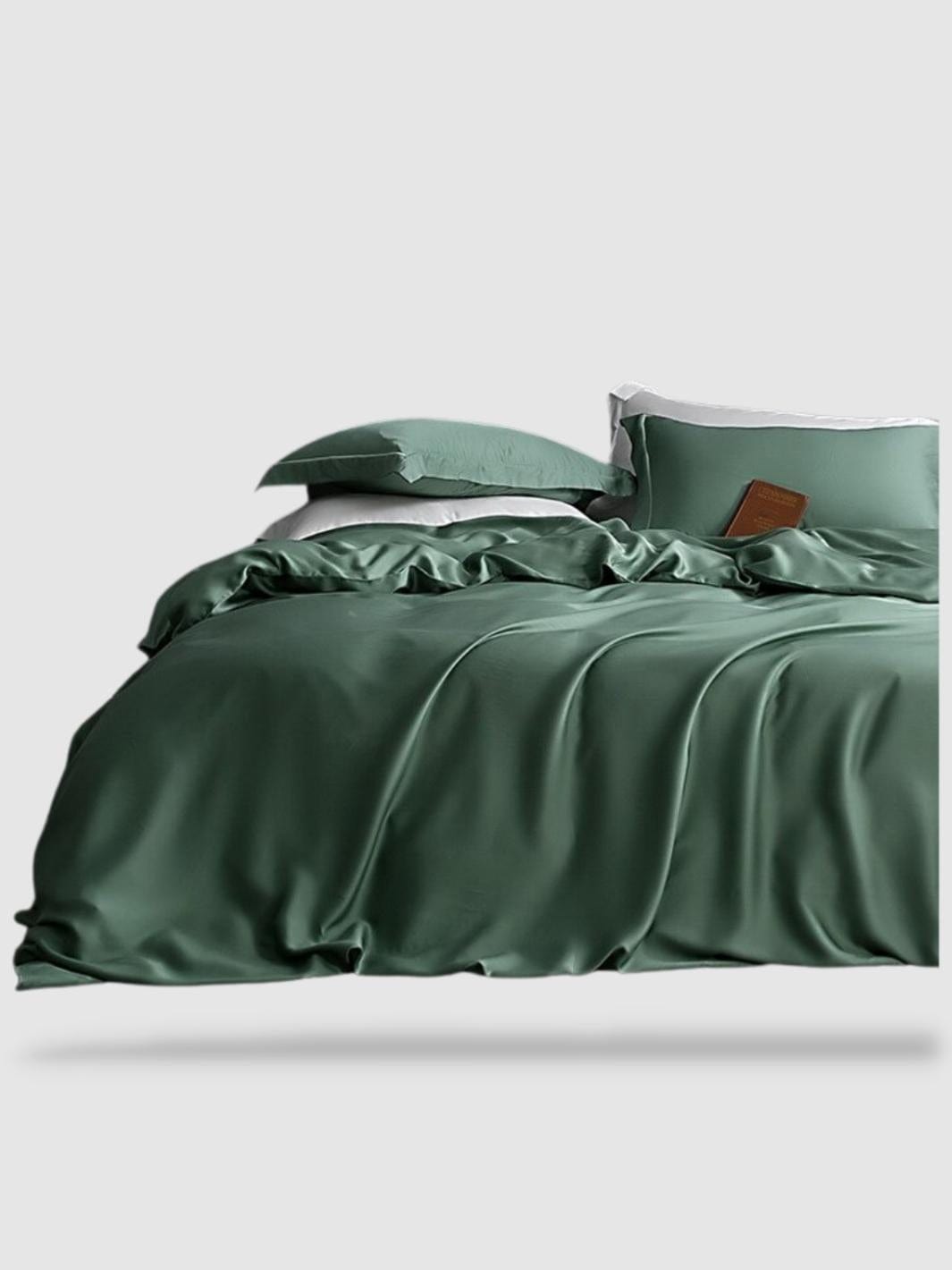 Housse de couette en soie naturelle 160x210 - Vert