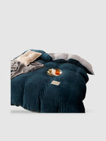 housse de couette hiver 180x220 - Bleu/gris