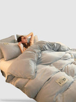housse de couette d’hiver 200x230 - Gris clair