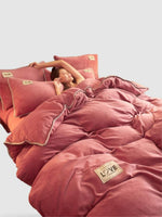 housse de couette d’hiver 200x230 - Rose