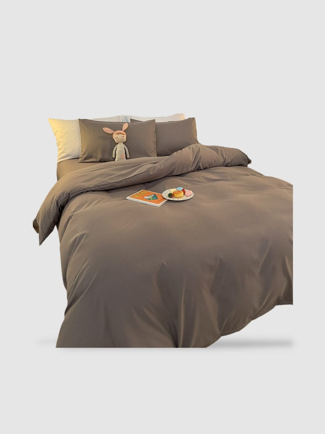 housse de couette polyester et coton 200x230 - Gris