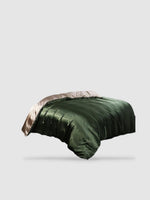 Housse de couette en soie de mûrier 230x230 - Kaki/beige