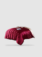 Housse de couette en soie de mûrier 230x230 - Rouge/beige