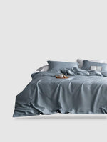 Housse de couette en soie naturelle 220x220 - Gris