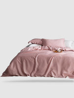 Housse de couette en soie naturelle 220x220 - Rose