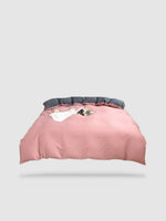 housse de couette tibétaine 140x200 - Rose pastel/gris