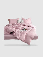 housse de couette unie 230x230 - Rose