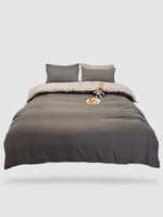 housse de couette couleur unie 200x230 - Gris clair/gris