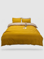housse de couette couleur unie 200x230 - Jaune/camel