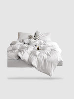 housse de couette unie 180x220 - Blanc