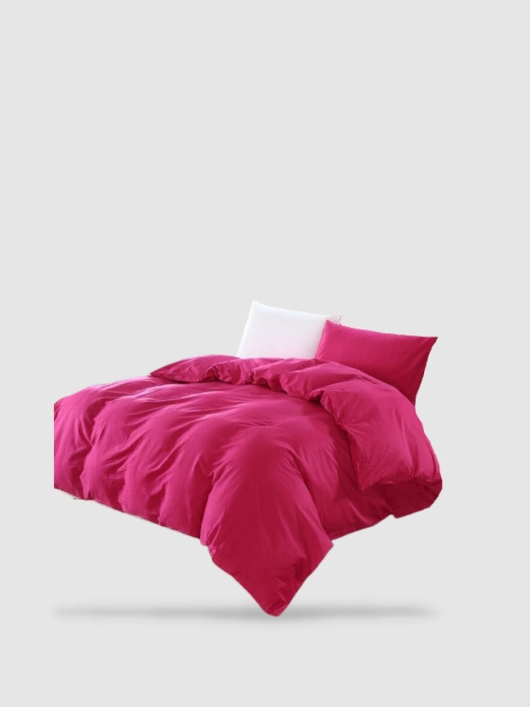 housse de couette coton lavé 210x210 - Rose