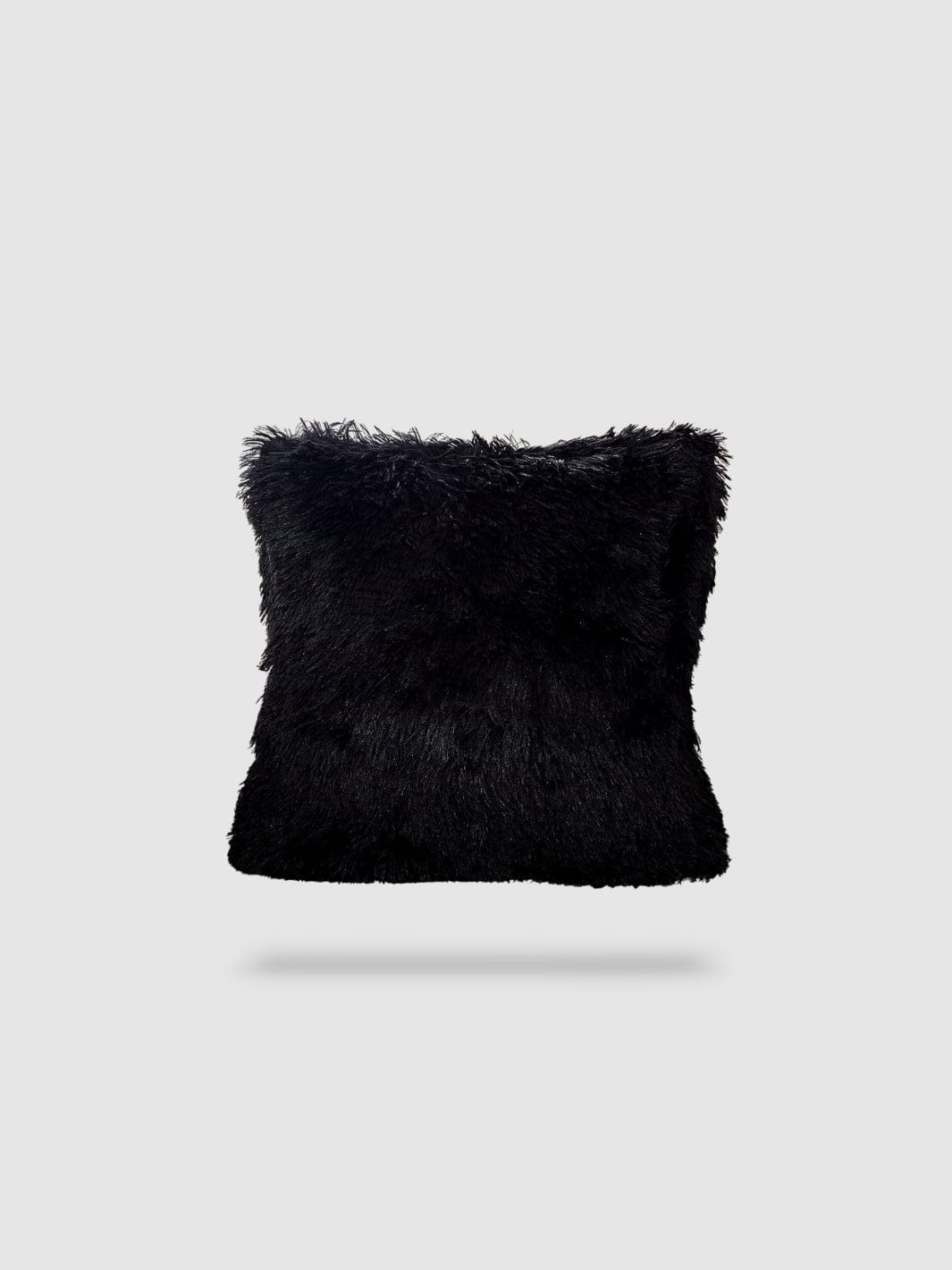 housse de coussin en fourrure 45x45 - Noir