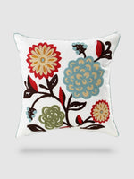housse de coussin brodée florale 45x45 - Motif 10