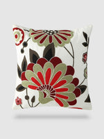 housse de coussin brodée florale 45x45 - Motif 3
