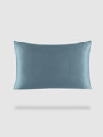 housse de coussin soie de murier 40x60 - Bleu océan