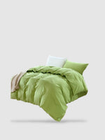 housse de couette coton lavé 180x210 - Vert