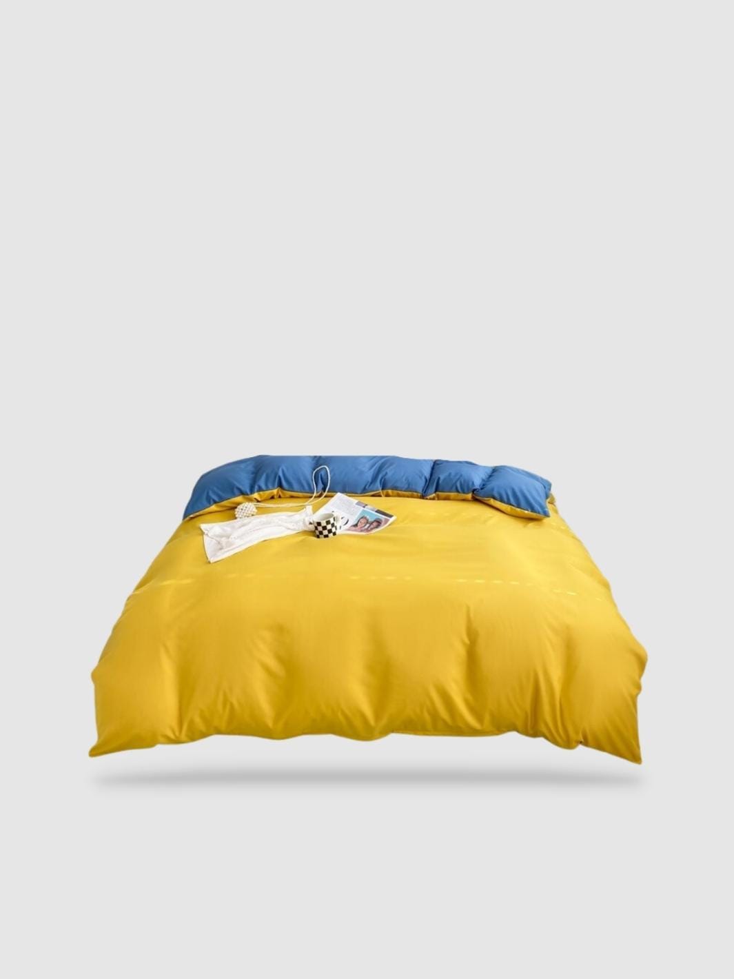 housse de couette tibétaine 220x220 - Jaune/bleu