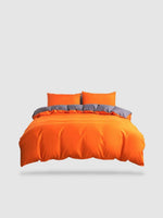 parure de lit uni 220x240 - Orange/gris