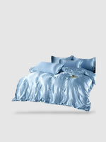 Parure de lit en soie 220x240 - Bleu clair