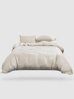 parure de lit pompon 240x220 - Gris claire