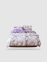 parure de lit marbre 135x200 - Violet