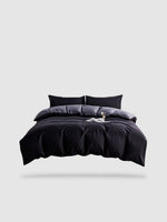 parure de lit uni 200x200 - Noir/gris
