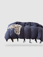 parure de lit en microfibre 160x220 - Bleu foncé