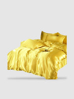 Parure de lit en soie 150x200 - Jaune