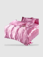 Parure de lit en soie 180x220 - Rose