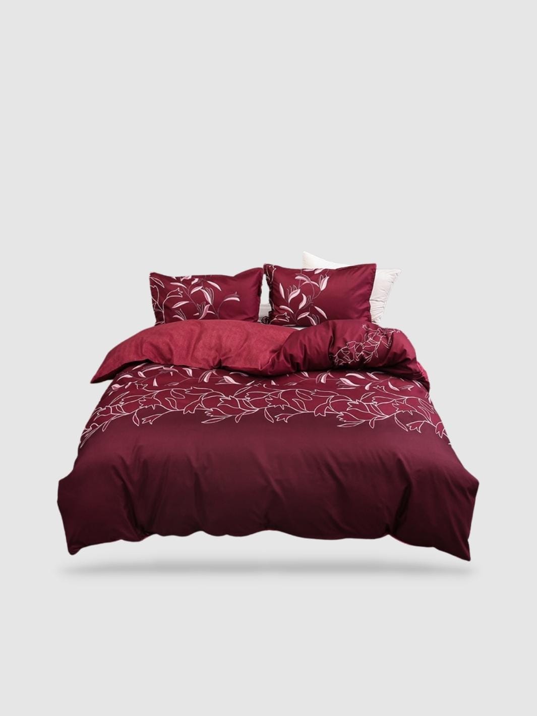 parure de lit motif Floral 140x200 - Rouge
