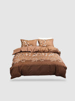 parure de lit motif Floral 160x220 - Marron