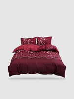 parure de lit motif floral 135x200 - Rouge