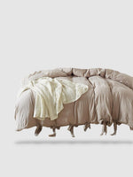 parure de lit en microfibre 260x220 - Beige