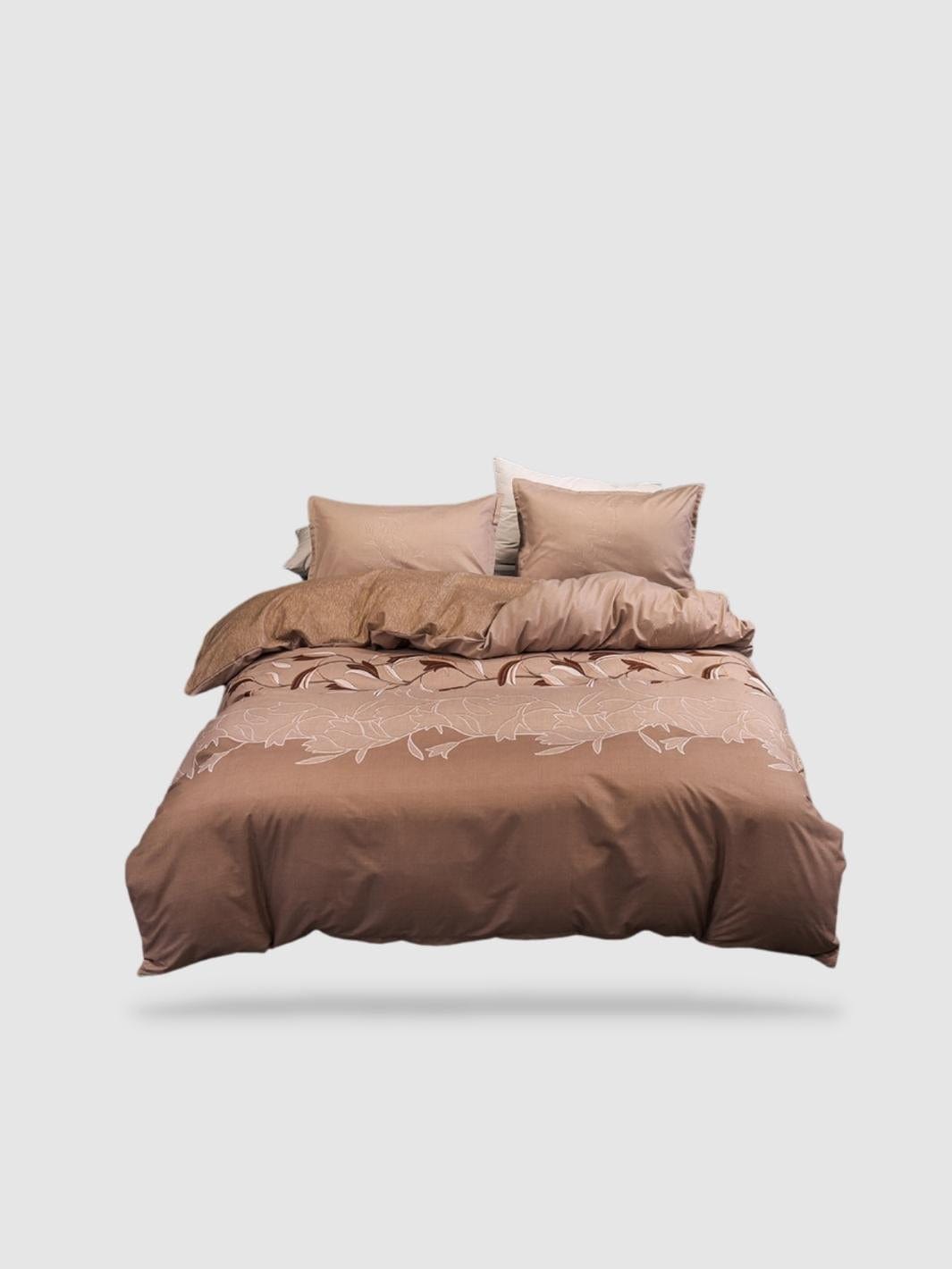 parure de lit motif Floral 200x230 - Camel