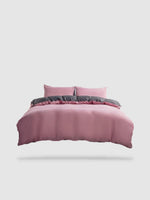 parure de lit uni 135x200 - Rose/gris