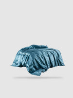 housse de couette satin de coton 220x220 - Bleu métal