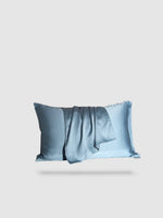 housse de coussin 100% en soie de mûrier 40x60 - Bleu clair