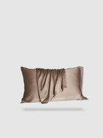housse de coussin 100% en soie de mûrier 40x60 2 pièces - Kaki