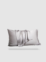 housse de coussin 100% en soie de mûrier 65x65 2 pièces - Gris argent